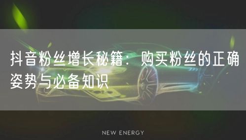 抖音粉丝增长秘籍：购买粉丝的正确姿势与必备知识