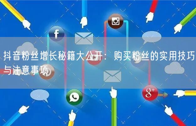 抖音粉丝增长秘籍大公开：购买粉丝的实用技巧与注意事项