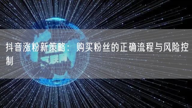 抖音涨粉新策略：购买粉丝的正确流程与风险控制